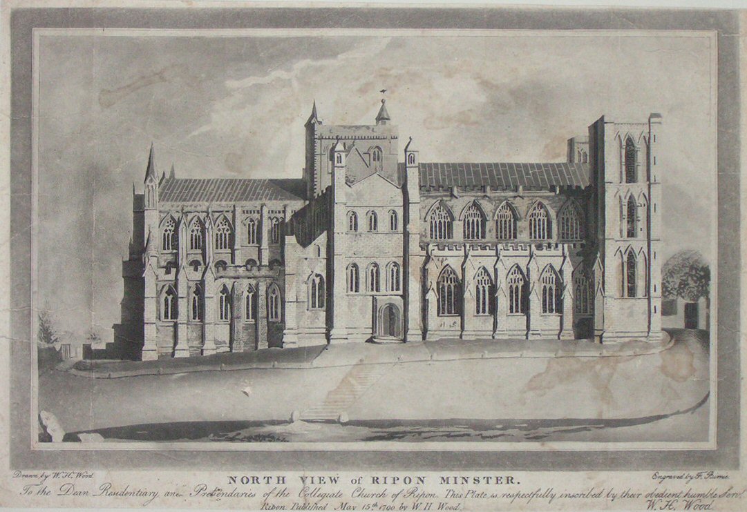 Aquatint - North View of Ripon Minster - Birnie